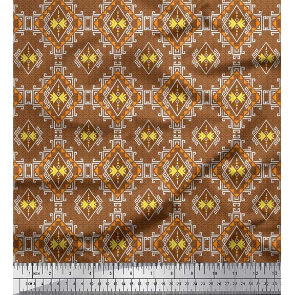 Soimoi Rayon Fabric Geometric Southwestern Printed Fabric 1 Yard 56 Inch Wide