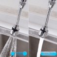 thumbnail image 4 of Grifo de cocina de acero inoxidable T, ahorrador de agua para ducha, boquilla rociadora giratoria extendida, extensor de burbujeo, 4 of 6