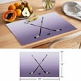thumbnail image 6 of Purple Ombre Placemats Set of 8 Black Hockey Sticks Minimalist Style Place Mats Indoor Wipeable Table Mats Washable Cloth Dining Table Placemats for Kitchen Holiday Party Home Decor 13x19 Inch, 6 of 9