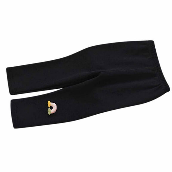 Fesfesfes Fall Winter Thickened Leggings Baby Girls Side Embroidery Skinny Pants Flannel Leggings Kids Girls Cropped Trousers Under $10