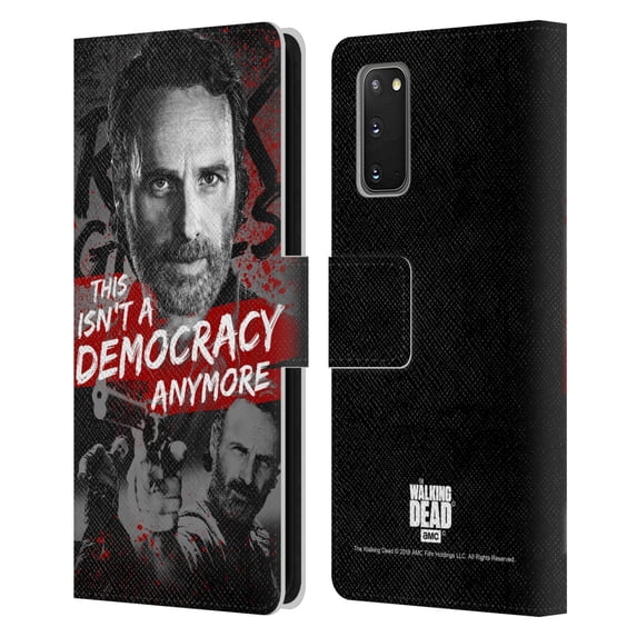 Head Case Designs Officially Licensed AMC The Walking Dead Rick Grimes Legacy Democracy Leather Book Wallet Case Cover Compatible with Samsung Galaxy S20 / S20 5G