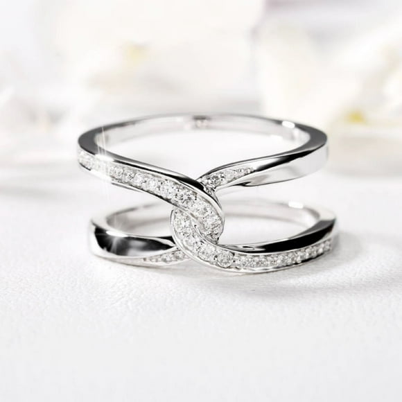 TopLLC Rings Round Gemstone Women's Promise Of Two Hearts Engagement Ring, Sterling The ring