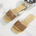 thumbnail image 5 of Roncen Women's Sandals Rhinestone Boho Dressy Wedding Cute Square Open Toe Slides Shoes 2026, 5 of 9