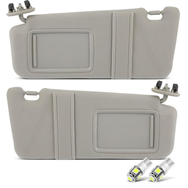 SCITOO Conjunto de visera para coche con espejo de repuesto para Toyota Camry 2007-2011 gris sin techo corredizo (lado izquierdo del conductor y derecho del pasajero)