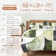 thumbnail image 6 of Abstract Geometric Art 4 Piece Duvet Cover Set Twin Size Watercolor Green Black Blend Soft Bedding Set Comforter Cover, 1 Duvet Cover 1 Flat Sheets and 2 Pillowcases, 6 of 9