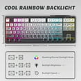 thumbnail image 6 of ATTACK SHARK M87 80% Wireless Gaming Keyboard,87 Keys TKL Mechanical Feeling SA PBT Keyboard, Bluetooth 5.0/2.4Ghz Dual Mode Pc Gaming Keyboards for Silent Office/Gaming(Moon night), 6 of 9