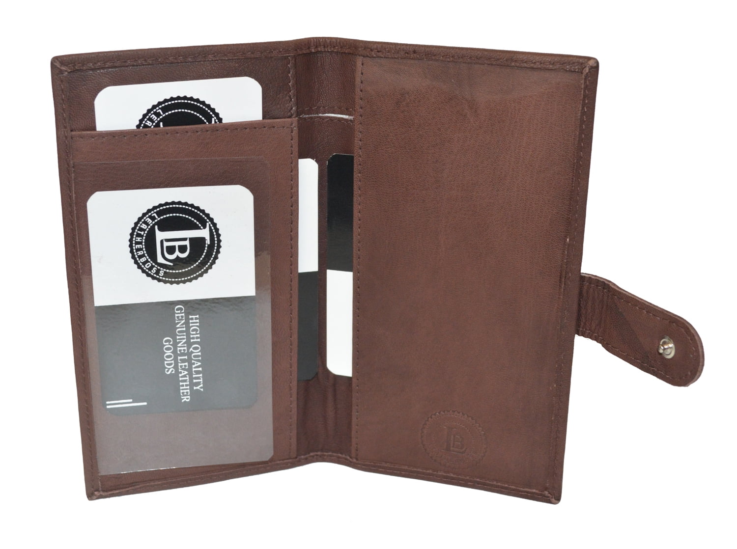 Leatherboss Checkbook Cover With Snap Closure