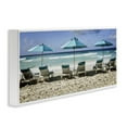 thumbnail image 3 of Stupell Industries Lined Up Beach Chairs Landscape & Nature Photography White Framed Art Print Wall Art, 30 x 13, 3 of 8