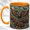 Orange, variant on Bronze Bat Coffee Mug, Vintage Gothic Mug, Ceramic 11 oz