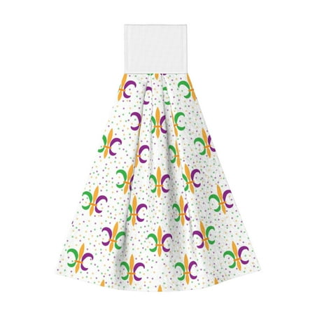 

Kdxio Mardi Gras Carnival1 Hand Towel with Loop Hanging Towel Absorbent Tie Towels for Kitchen Tea Bar Bathroom Decor