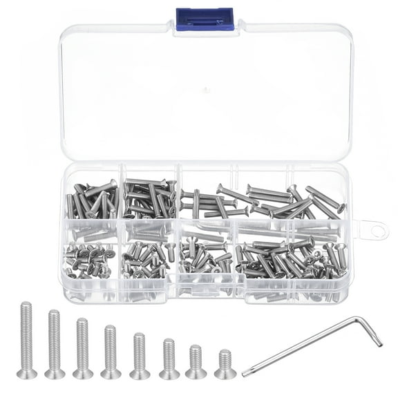 Uxcell M3 Torx Security Screws Kit, (M3x6/8/10/12/14/16/18/20mm)160pcs Countersunk Head W 1pcs T10 Wrench Bolts