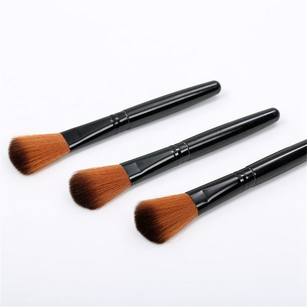 Brocha de maquillaje NikouMX negra para polvos y base suelta 14 * 1 * 1 cm