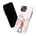 thumbnail image 3 of Curious Monkey Inspirational Phone Case, Pink Stripe Bible Verse & Cross Cover for iPhone 17 16 15 14 13 12 11 Pro Plus Mini, 3 of 6
