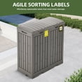 thumbnail image 5 of Uforic 76 Gallon Dual-Compartment Outdoor Trash Can, Resin Garbage Bin with Lid, Sorting Labels, Ash Holder & Fixing Stakes, Weather Resistant for Patio Garden Yard, Light Brown, 5 of 9