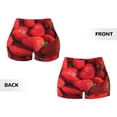 thumbnail image 6 of Yiaed Strawberry Red Print Women's Athletic Shorts Running Shorts Sporty Short High Waisted Elastic Workout Shorts for Yoga Gym Running & Sports -Small, 6 of 8