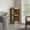 Natural Oak, variant on "TUHOME Lyman 46"" Tall 3-Tier Corner Bar Cabinet with Wine Bottle Storage, Black"