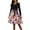 Pink, variant on Christmas Dresses for Women Women's Fashion Round Casual Slim Fit Christmas Print Large Swing Long Sleeve Dress with V Neck for Holiday Party,Army Green,L