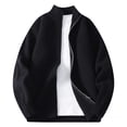 thumbnail image 2 of gbyLJF Men's Knitted Cardigan Solid Color Zipper Round Neck Sweater Jackets Casual Soft Comfy Long Sleeve Outwear for Men, 2 of 5