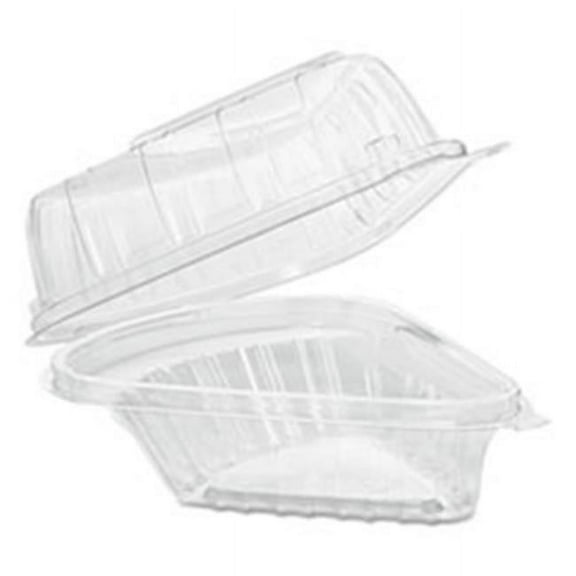 6.66 oz Showtime Plastic Clear Hinged Containers, Pie Wedge - 125 per Pack - Pack of 2