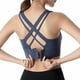 thumbnail image 1 of Ropa interior deportiva de alto impacto para mujer, ropa interior deportiva para correr con tiras cruzadas en la espalda, ropa interior con copas desmontables - Azul marino, 1 of 5