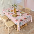thumbnail image 2 of Pink Cow Milk Strawberry Pattern Rectangle Tablecloth 60"x102",Waterproof Polyester Rectangle Table Cloth, Wipeable Spillproof Polyester Tablecloth for Dining, Camping, Indoor and Outdoor, 2 of 6