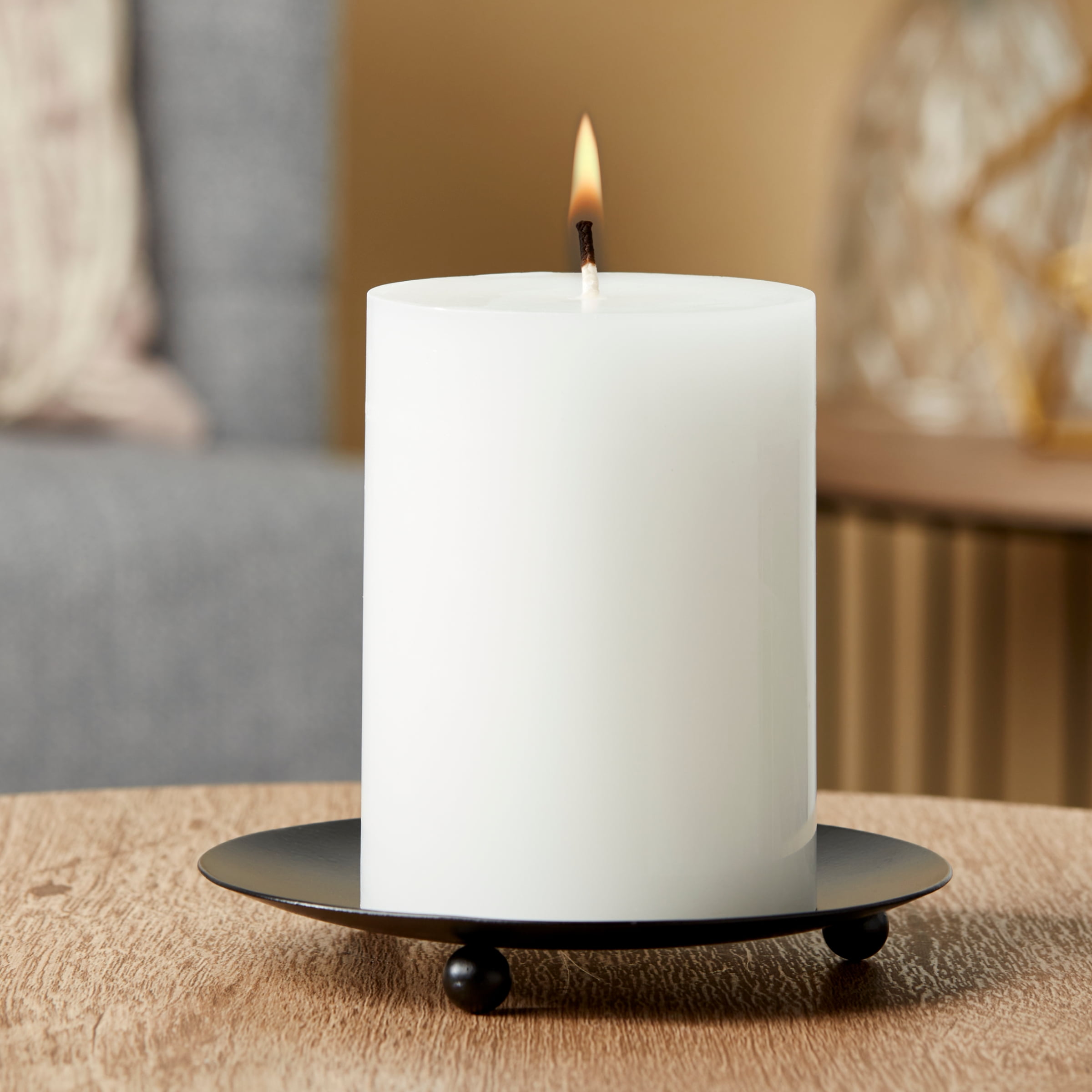 Mainstays Unscented Pillar Candles, 3x4 Inches, White