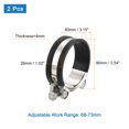 thumbnail image 2 of Unique Bargains T-Bolt Hose Clamp 2Pack 68-73mm Rubber Cushion Metal Intake Intercooler Clamps, 2 of 4