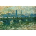 thumbnail image 2 of Monet, Claude 14x11 Gold Ornate Wood Framed with Double Matting Museum Art Print Titled - Waterloo Bridge 1902, 2 of 4
