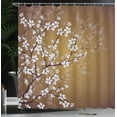 thumbnail image 3 of Ambesonne Japanese Shower Curtain, Sakura Bloom Spring Season, 69"Wx84"L, Pale Coffee, 3 of 4
