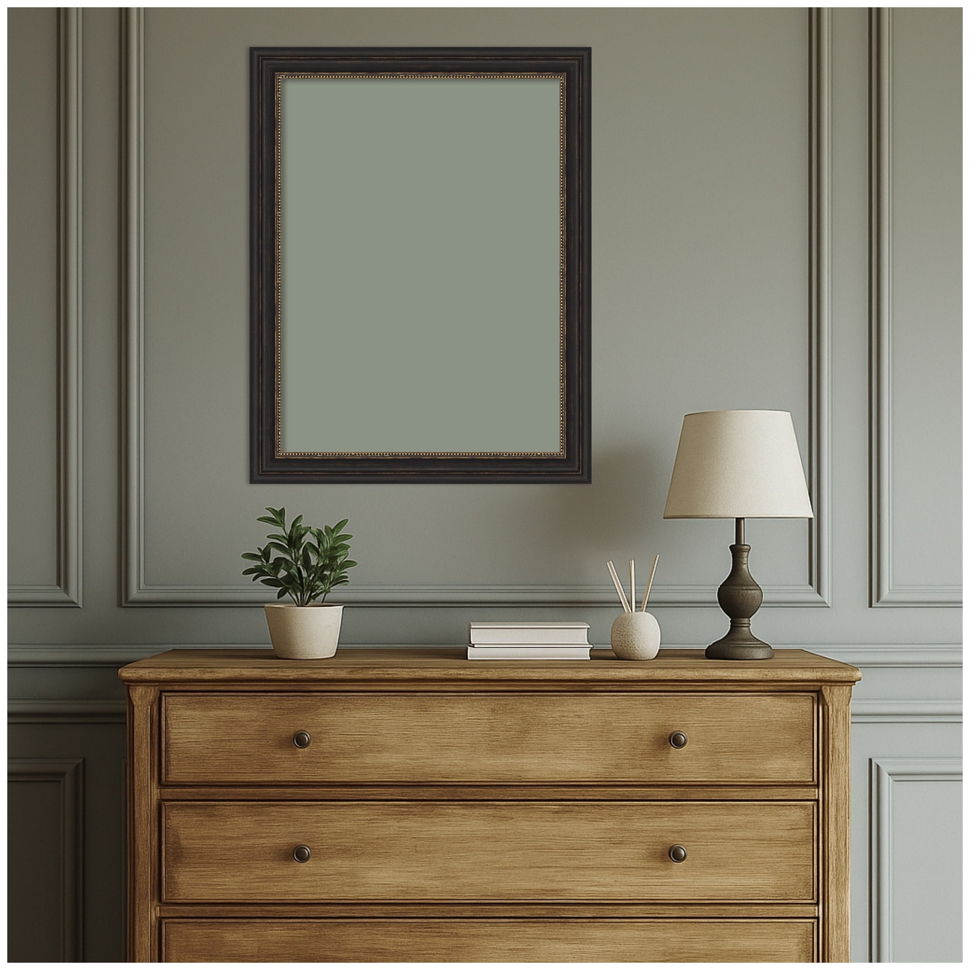 Kate and Laurel Framed Fabric Pinboard 22 x 28,  Printed Linen Decorative Bulletin Board for Use as a Vision Board or Wall Organization, Accent Bronze Narrow Frame