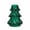 Green, variant on Green Glass Christmas Tree Candle Holder, 4.3 in Taper Candlestick, Holiday Tabletop Decor for Mantel, Dining Table and Shelf