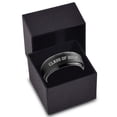 thumbnail image 3 of Tungsten Graduating Class Of 2019 Band Ring 8mm Men Women Comfort Fit Black Step Bevel Edge Brushed Polished, 3 of 4