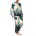 thumbnail image 2 of Fotbe Tropical Parrot Floral Artwork Pijama de Hombre con Estampado de Manga Larga, Conjunto de 2 Piezas, Ropa de Dormir Suave y Cómoda con Bolsillos-Small, 2 of 7