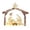 Brown Roof, variant on 6ft Lighted Nativity Scene with 190 LED Warm White Lights – Silver Roof Garden Jesus Decoration, for Outdoor Christmas Decor
