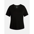 thumbnail image 5 of Terra & Sky Women's Plus Size V Neck Tee with Short Sleeves, Size 0X-5X, 5 of 5