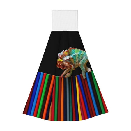 

Coaee Chameleon Panther On Colored Pencils for Fast Absorbent Hanging Towels with Velcro for Kitchen Bathroom Laundryroom