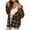 Brown, variant on yievot Women's Long Sleeve Plaid Jacket Boyfriend Button Down Shirts Casual Thin Blouse