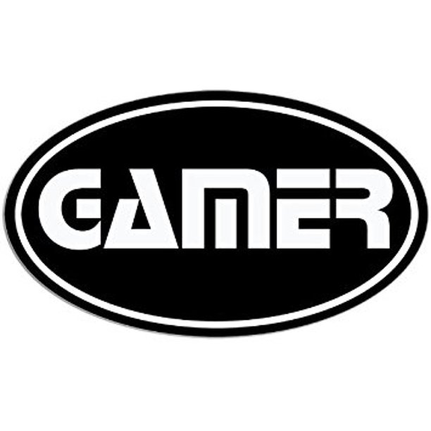 Black Oval Gamer Sticker Decal Video Game Ps3 Wii Decal Size 3 X 5 Inch Walmart Com Walmart Com