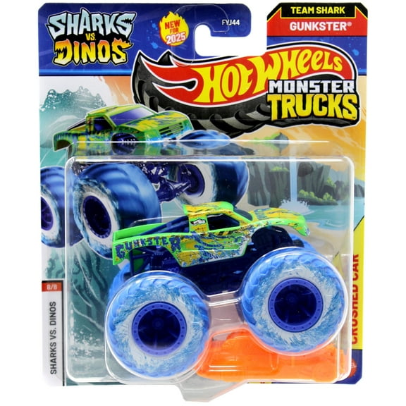 Hot Wheels Monster Trucks LIVE Sharks vs Dinos Team Shark Gunkster Diecast Car