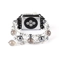 thumbnail image 6 of BandPlus Stylish Band for Apple Watch 38mm 40mm 41mm Women Pearl Bracelet Strap, Fashion Handmade Elastic Agate Replacement for iWatch Bands Series 9/8/7/6/5/4/3/2/1 Girls Wristband, Silver, 6 of 8