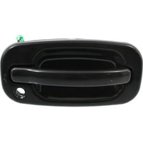 Exterior Door Handle Compatible with 1999-2006 Chevrolet Silverado 1500 Front, Passenger Side Smooth Black