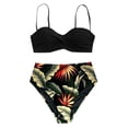 thumbnail image 3 of DPTALR Femmes Bikinis Taille Haute Maillot de Bain Combinaison de Bain Femme Rétro Tenue de Plage Ensemble Bikini, 3 of 6