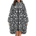thumbnail image 2 of LoyisViDion Coat Women Rain Jacket Coat Printing Hooded for Adults with Pockets Tops Black One size, 2 of 5