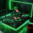 thumbnail image 4 of meiyoeat Neon Honeycomb Pattern Twin Sheet Sets for Boys Girls, Geometric Hexagon Bedding, Green, 3pcs, 1 Flat Sheet, 1 Fitted Sheet and 1 Pillowcase, 4 of 6