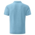 thumbnail image 4 of Mens Casual Polo Shirt Summer Short Sleeve Waffle Shirt Classic Collared Golf Polo Shirt Sky Blue XL, 4 of 5