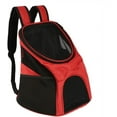 thumbnail image 1 of Mochila transportadora para mascotas, bolsa para mascotas de doble hombro de malla, mochila transportadora para perros transpirable con diseño ventilado, expandible (rojo), 1 of 5