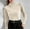 Beige, variant on Compression Y2K Tops for Women Pullover velvet Tops Mock Neck Beige Long Sleeve Womens Blouses for Work Professional,L