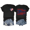 thumbnail image 2 of Trendfront Womens Christian Patriotic Graphic T Shirts Crewneck Short Sleeve She Loves Jesus And America Too American Flag Front And Back Print 4th Of July 250th Anniversary Tee Tops, 2 of 4
