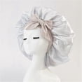 thumbnail image 1 of Women Sleeping Shower Cap High Elastic Hair Bonnet Hat deep purple, 1 of 5