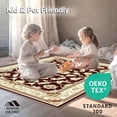 thumbnail image 4 of ODIKA 5'x7' Machine Washable Non-Slip Area Rug, Inspired Rococo Floral Panel with Latticework and Baroque Flourishes High Traffic Rug with Pad, Red, 157633, 4 of 8